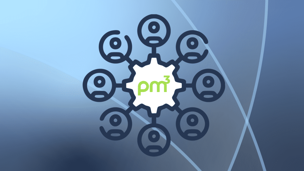 blå bakgrund med ikon operativsystem pm3